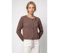 monari - Strickjacke mit Brosche taupe melange - Gr. - 46