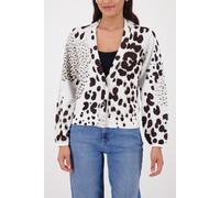 monari - Strickjacke mit Leojacquard dark chocolate gemustert - Gr. - 38