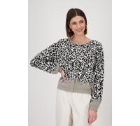 monari - Strickjacke mit Leopardenmuster greige gemustert - Gr. - 42