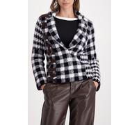 monari - Strickjacke mit Mustermix schwarz gemustert - Gr. - 38