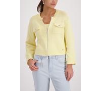 monari - Strickjacke mit Pattentaschen pastel yellow - Gr. - 44