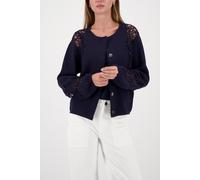 monari - Strickjacke mit Spitzeneinsatz marine - Gr. - 42