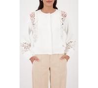 monari - Strickjacke mit Spitzeneinsatz off-white - Gr. - 36