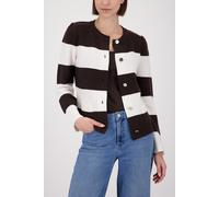 monari - Strickjacke mit Streifen dark chocolate ringel - Gr. - 38