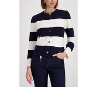 Monari - Strickjacke mit Streifen marine ringel - Gr. - 40