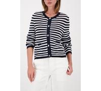 monari - Strickjacke mit Streifen marine ringel - Gr. - 42