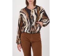 monari - Strickjacke mit Tigermuster anthra gemustert - Gr. - 42