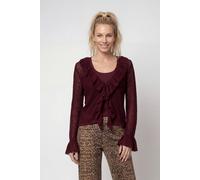 monari - Strickjacke mit Volants dark bordeaux - Gr. - 42