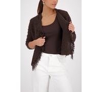 monari - Strickjacke mit Webstruktur dark chocolate - Gr. - 40