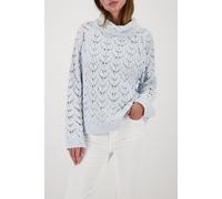 monari - Strickpullover mit Ajour-Muster ice blue - Gr. - 46