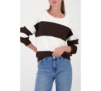 monari - Strickpullover mit Blockstreifen dark chocolate ringel - Gr. - 36