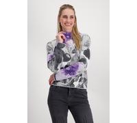 Monari - Strickpullover mit Blumenmuster 458 soft lilac gemus - Gr. - 44