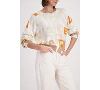 monari - Strickpullover mit Buchstaben-Muster biscotti - Gr. - 44