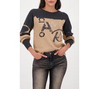 monari - Strickpullover mit Colorblock-Design cognac gemustert - Gr. - 38