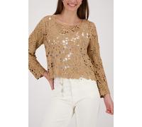 monari - Strickpullover mit Cornelly-Häkelmuster biscotti - Gr. - 36