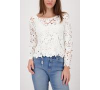 monari - Strickpullover mit Cornelly-Häkelmuster off-white - Gr. - 46