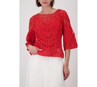 monari - Strickpullover mit Cornellymuster coral red - Gr. - 46