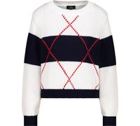 monari - Strickpullover mit Intarsie-Muster marine gemustert - Gr. - 38