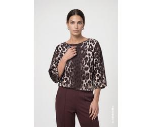 Monari - Strickpullover mit Leo-Jacquard-Muster 569 black coffee gem - Gr. - 36
