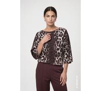 Monari - Strickpullover mit Leo-Jacquard-Muster 569 black coffee gem - Gr. - 38