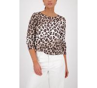 Monari - Strickpullover mit Leopardenmuster dark chocolate gemustert - Gr. - 38