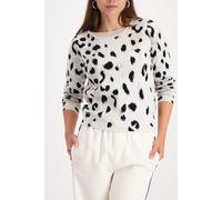 monari - Strickpullover mit Leopardenmuster off-white gemustert - Gr. - 46