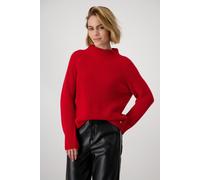 monari - Strickpullover mit Perlfangmuster deep red - Gr. - 42