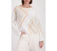 monari - Strickpullover mit Rautenmuster off-white gemustert - Gr. - 42