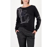 monari - Strickpullover mit Strasssteinen schwarz - Gr. - 40