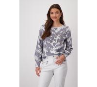 monari - Strickpullover mit Tigermuster dark rock gemustert - Gr. - 44