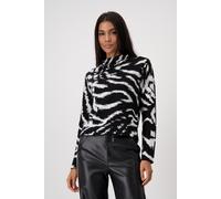 monari - Strickpullover mit Tigermuster schwarz gemustert - Gr. - 42