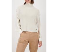 Pullunder MONARI, Damen, Gr. 42, almond, Strick, Obermaterial: 48% Baumwolle, 48% Polyacryl, 4% metallisierte Fasern, unifarben, regular fit taillenbedeckt, Rundhals, Pullover, Regular fit mit Stehkra