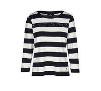 monari - Sweatshirt mit Pailletten-Streifen marine ringel - Gr. - 46