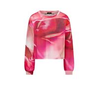 Sweatshirt MONARI "Sweatshirt Blume allover", Damen, Gr. 42, spring flower gem, Sweatware, Obermaterial: 80% Baumwolle, 20% Polyester, gemustert, regular fit taillenbedeckt, Rundhals, eingesetzt Rippb