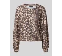 monari Sweatjacke im Allover-Look mit Rundhalsausschnitt in Beige, Größe 46