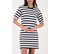 Sweatkleid MONARI, Damen, Gr. 46, N-Gr, marine ger, Web, Obermaterial: 83% Viskose, 14% Polyester, 3% Elasthan, gestreift, regular fit ca. Mitte Oberschenkel, Rundhals, eingesetzt abgesteppte Kante, K