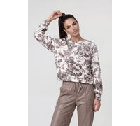 monari - Sweatshirt mit Blumenmuster taupe gemustert - Gr. - 38