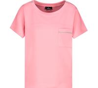 Sweatshirt MONARI "Sweatshirt Basic Kette", Damen, Gr. 40, rot (coral pink), Sweatware, Obermaterial: 52% Modal, 42% Polyester, 6% Elasthan, unifarben, modisch, regular fit normal, Rundhals, Kurzarm a