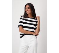 monari - Sweatshirt mit Brusttasche schwarz ringel - Gr. - 46