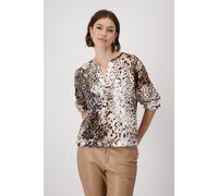 Monari - Sweatshirt mit Leomuster creamy beige gemustert - Gr. - 40