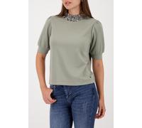 monari - Sweatshirt mit Paillettenkragen sage - Gr. - 40