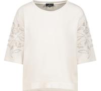 Sweatshirt MONARI "Sweatshirt Perlenschmuck", Damen, Gr. 40, beige, Sweatware, Obermaterial: 100% Baumwolle, unifarben, regular fit taillenbedeckt, Rundhals, eingesetzt gerader Abschluss, Sweatshirts