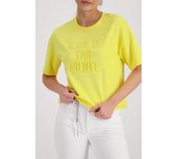 Sweatshirt MONARI, Damen, Gr. 46, gelb, Sweatware, Obermaterial: 55% Polyester, 38% Viskose, 7% Elasthan, unifarben, regular fit taillenbedeckt, Rundhals, eingesetzt abgesteppte Kante, Sweatshirts Swe