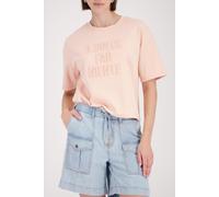 Monari Sweatshirt mit Prägeschriftzug Summer Peach Rosa Größe 44