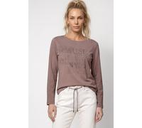 Monari - Sweatshirt mit Schmuckdetails taupe - Gr. - 42