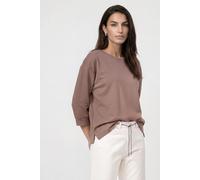 monari - Sweatshirt mit Schmuckknopf taupe - Gr. - 38
