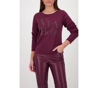 Monari - Sweatshirt mit Schmuckschrift bordeaux - Gr. - 44