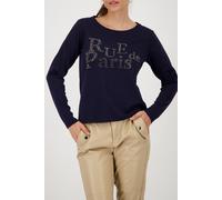Monari - Sweatshirt mit Schmuckschrift night sky - Gr. - 40