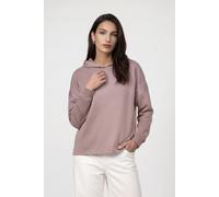 monari - Sweatshirt mit Stoffeinsatz taupe - Gr. - 44
