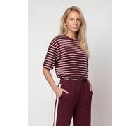 monari - Sweatshirt mit Streifen dark bordeaux ringel - Gr. - 46